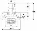 Gancio di traino non omologato 151x135mm