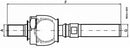 Testina sterzo dritta adattabile a Case IH, Ford, Landini, Massey Ferguson, NH, Steyr