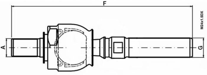 Testina sterzo modello dritto adattabile a Massey Ferguson, Landini, Fiat