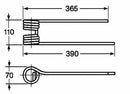Dente Girello DX 390mm Filo 9,5 Kuhn 58740700 confezione da 5 pezzi