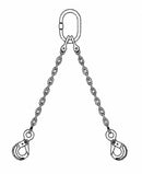 Tirante catena a due bracci con ganci lunghezza 2000mm e Ø 8mm