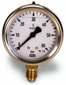 Manometro alla glicerina con cassa in acciaio scala 2,5 bar