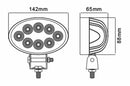 Faro da lavoro 8 LED Epistar ovale a largo raggio freddo 24 W IP67
