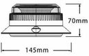 Lampeggiante a led 12-30V base magnetica
