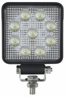 Faro da lavoro 9 LED OSRAM quadrato ad ampio raggio freddo 13,5W IP67 IP69K
