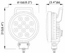 Faro da lavoro 12 LED rotondo ad ampio raggio 36W IP67