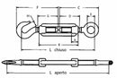 Tenditore Occhio Gancio Acciaio Ø 5/16" L min 162mm confezione da 10 pezzi