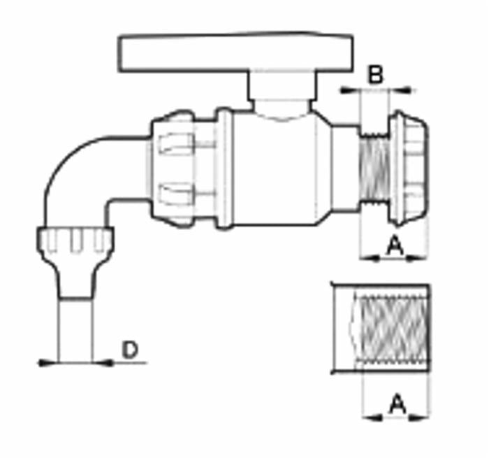 Valvola a sfera filettatura G 1 confezione da 2 pezzi