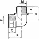 Raccordo maschio-femmina curvo G1"1/4 confezione da 3 pezzi