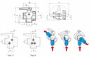 Valvola sfera 3 vie o flusso continuo G 1 1/4