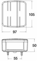 Fanale posteriore dx senza luce targa 100x95x50mm confezione da 2 pezzi