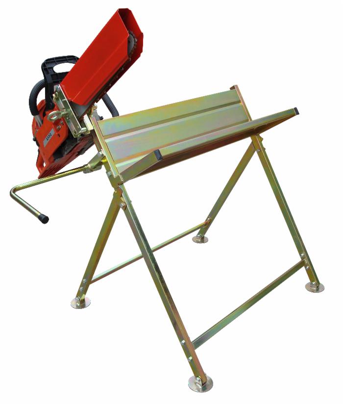 Cavalletto in acciaio richiudibile per motosega
