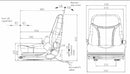 Sedile Fully Alto in sky nero con sospensione meccanica e microswitch