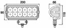 Faro da lavoro 12 LED Epistar a raggio profondo e lungo 36W IP67