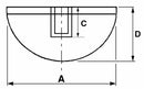 Paracolpi d'appoggio femmima ø 69mm altezza 60mm