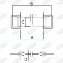 Cinghia elastica di fissaggio lunghezza totale da 213 a 293 mm