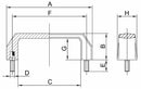Maniglia a ponte con viti filetto M8 x 20 mm confezione da 5 pezzi