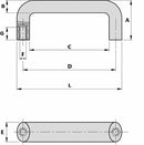 Maniglia a ponte lunghezza 132 mm con boccole filettate cieche M8