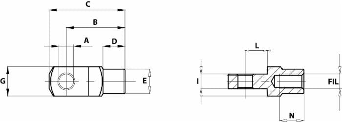 Attacco per forcelle M8 dx confezione da 3 pezzi