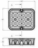 Fanale LED retronebbia 101x81mm