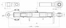 Terzo punto cat. III-IV con tirante e attacco snodato M48x3 lunghezza 535-700mm
