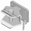 Gancio cuna c,perno ø 28,distanza fori: 140x80mm