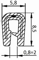 Guarnizione coprilamiera fino a 2,5mm (5 mt)