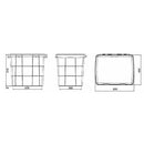 Cassetta porta attrezzi in plastica 650x500x570mm