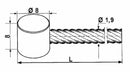 Cavo per acceleratore ø 1,9mm lunghezza 2500mm confezione da 15 pezzi