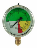 Manometro isometrico alla glicerina con cassa in acciaio Ø 63 scala 0-20/40/60 bar