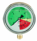 Manometro isometrico alla glicerina con cassa in acciaio inox scala 0-15/60 bar