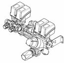 Gruppo comando con flussometro e 2 valvole di sezione