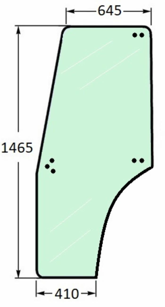 Vetro per portiera Sx verde adattabile al riferimento originale Same 0,009,8820,0/10