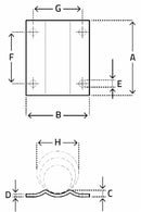 Piastra di fissaggio per ruote d'appoggio modello F1