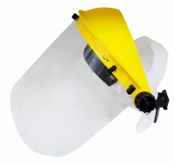 Visiera protettiva maggiorata regolabile in policarbonato confezione da 10 pezzi