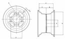 Cerchio flangiato 2,50x8" 4 fori Fiat