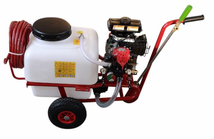Carrello a 2 ruote con serbatoio 50 litri e pompa per irrorazione
