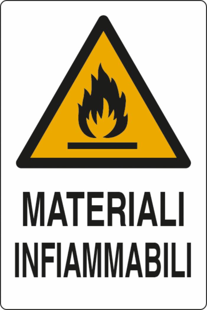 Cartello segnaletica materiali infiammabili 30x20 confezione da 3 pezzi