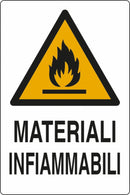 Cartello segnaletica materiali infiammabili 30x20 confezione da 3 pezzi