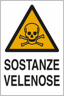 Cartello segnaletica sostanze velenose 30x20 confezione da 3 pezzi