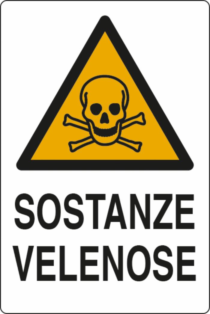 Cartello segnaletica sostanze velenose 30x20 confezione da 3 pezzi