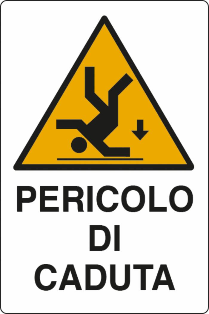 Cartello segnaletica pericolo caduta 30x20 confezione da 3 pezzi