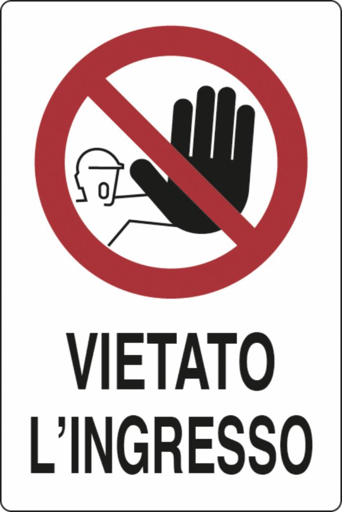 Cartello segnaletica vietato l'ingresso 30x20 confezione da 3 pezzi