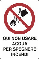 Cartello segnaletica "no acqua" in alluminio 30x20 confezione da 3 pezzi