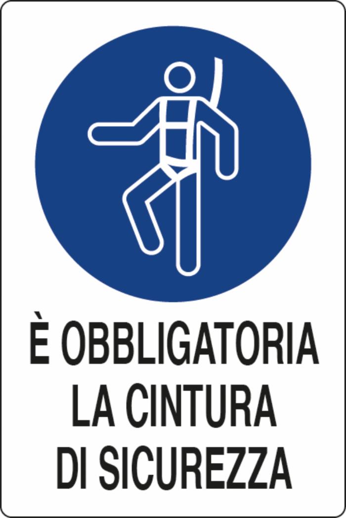 Cartello segnaletica "obbligatora cintura di sicurezza" 30x20 confezione da 3 pezzi