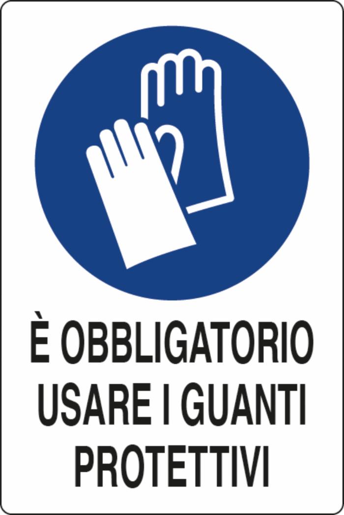 Cartello segnaletica obbligatori guanti protettivi 30x20 confezione da 3 pezzi