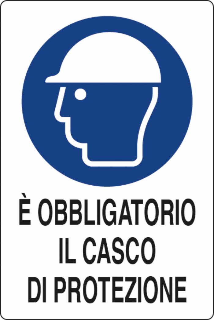 Cartello segnaletica "obbligatorio casco di protezione" 30x20 confezione da 3 pezzi