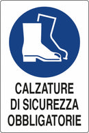 Cartello segnaletica "obbligo calzature di sicurezza" 30x20 confezione da 3 pezzi