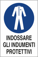 Cartello segnaletica "indossare indumenti protettivi" 30x20 confezione da 3 pezzi