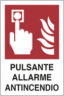 Cartello segnaletica "pulsante allarme antincendio" 30x20 confezione da 3 pezzi